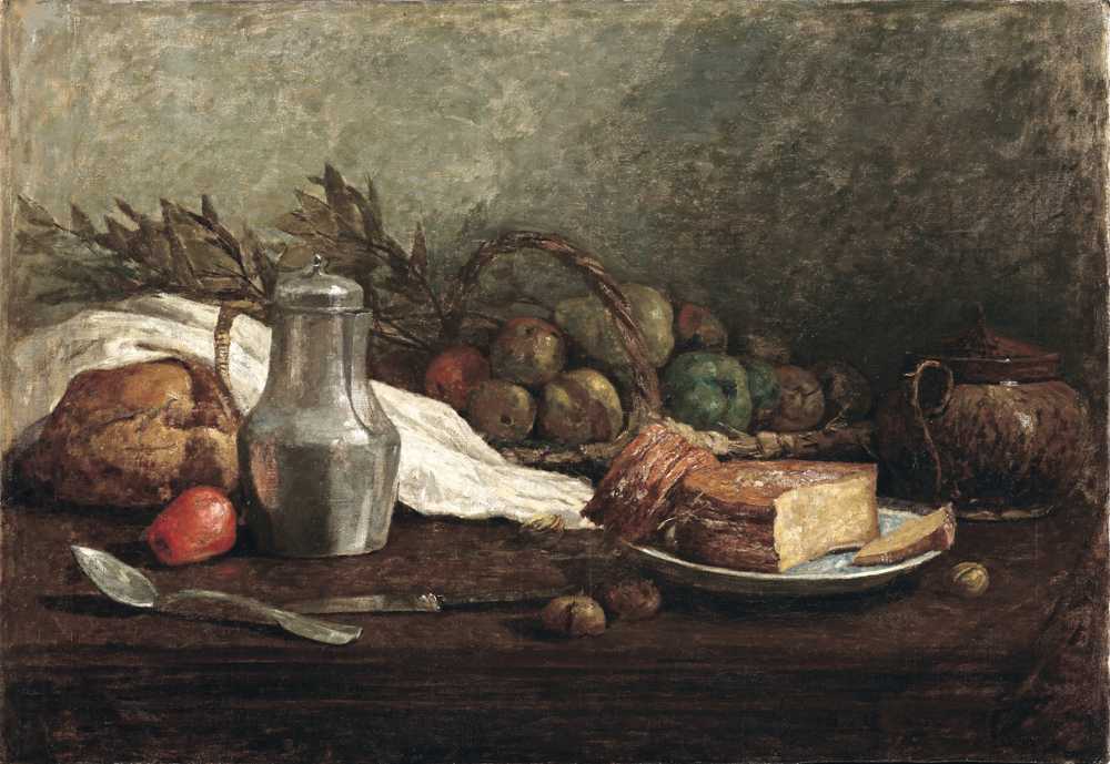 Still life with pewter pitcher (1855) - Eugene Boudin