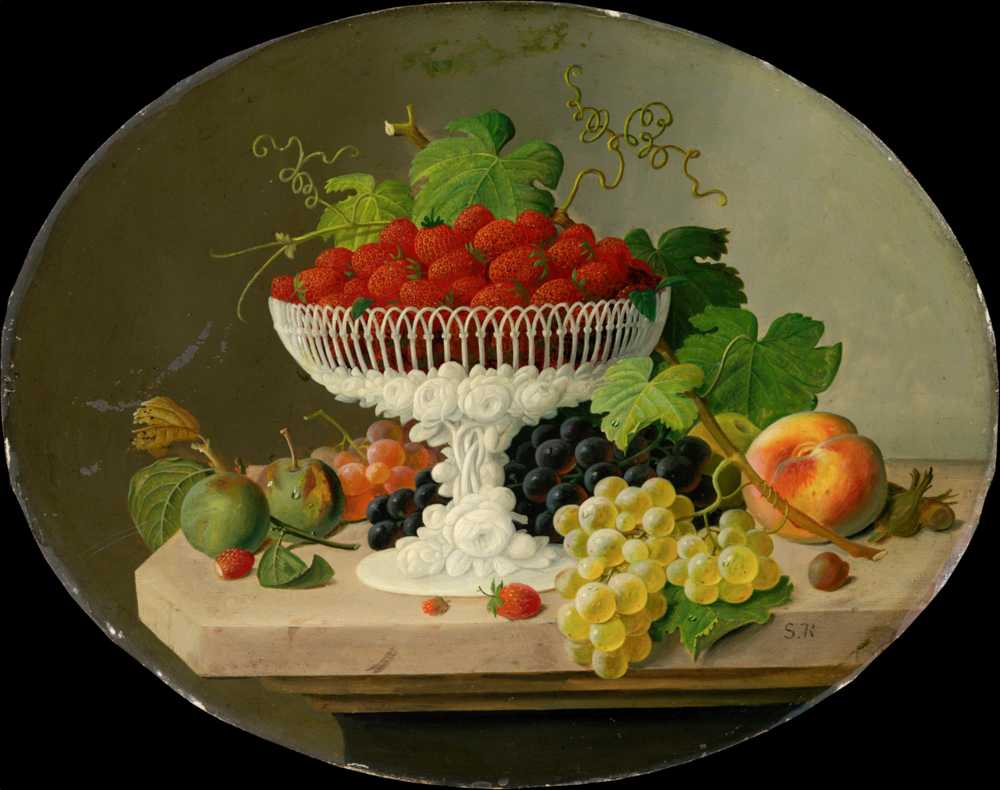 Still Life with Strawberries in a Compote (1865–70) - Severin Roesen