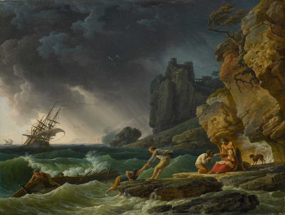 Stormy seas with castaways (1780) - Claude Joseph Vernet