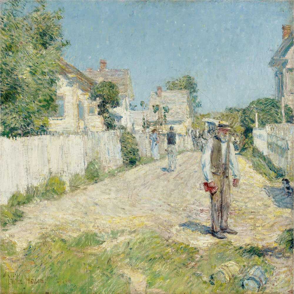 Street In Gloucester (1896) - Childe Hassam