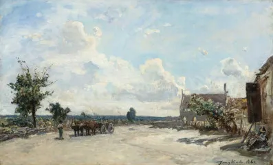 Street in Saint-Parize-Le-Chatel, near Nevers (1862) - Johan Barthold Jongkind