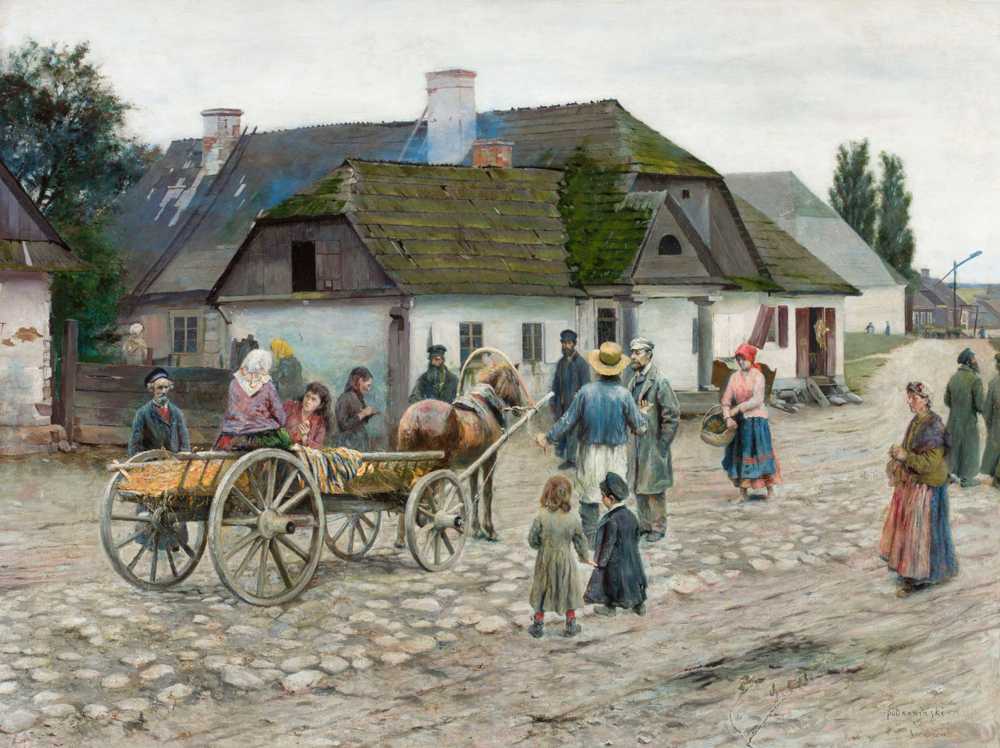 Street in Siennica (1891) - Władysław Ansgary Podkowiński