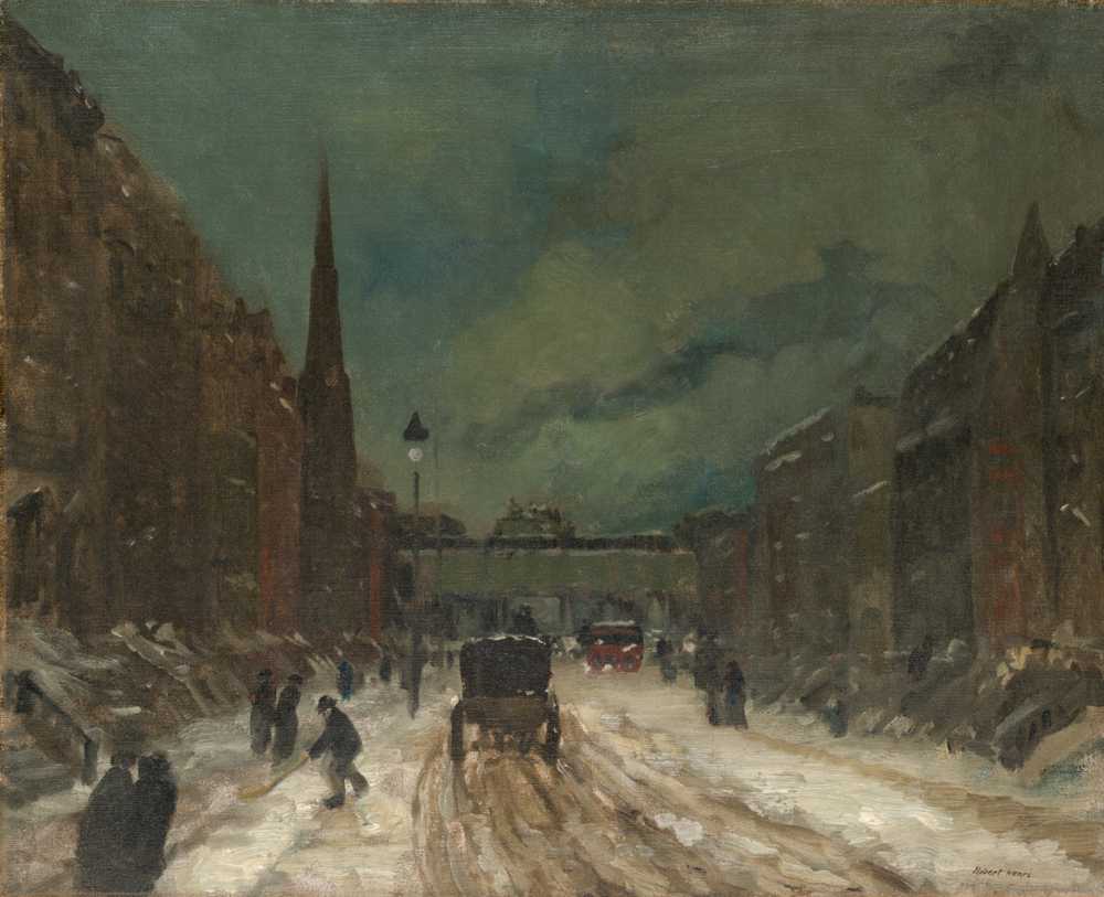 Street Scene with Snow (57th Street, NYC.) (1902) - Robert Henri