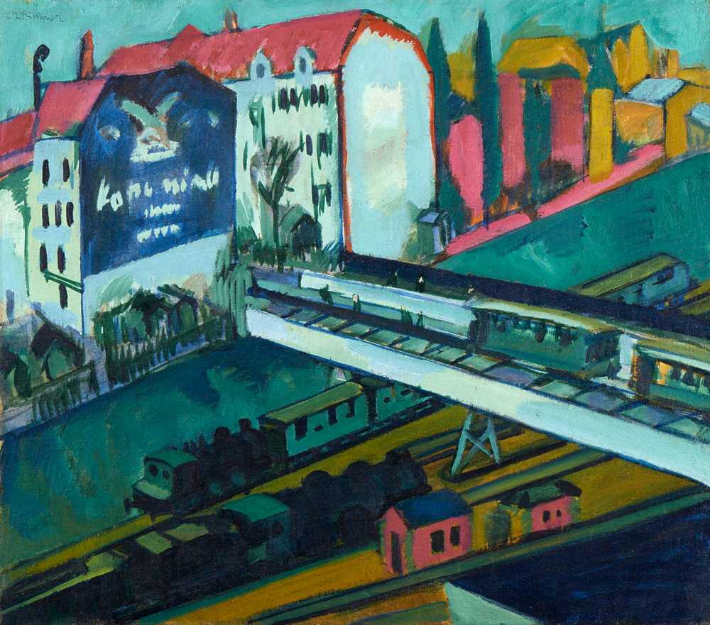 Streetcar and Railway (1914) - Ernst Ludwig Kirchner