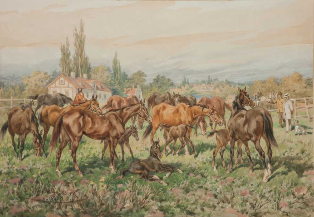 Stud on a meadow (1891) - Juliusz Kossak