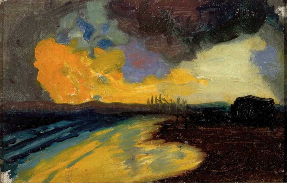 Study for 'Sunset by the Sea' (1910) - Franz von Stuck