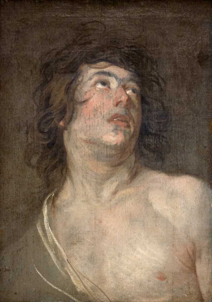 Study Head of a Young Man Looking Upwards. St Sebastian (1614 – ... - Van-Dyck