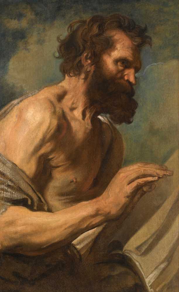 Study of a Bearded Man with Hands Raised - Antoon Van Dyck