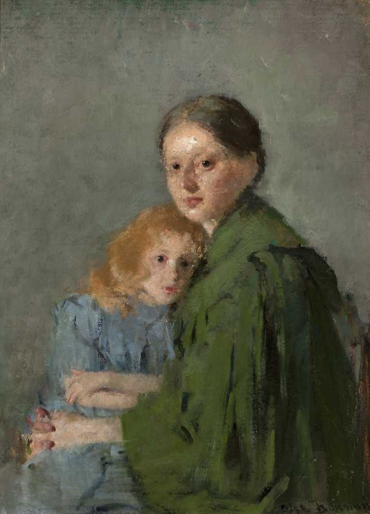 Study of a woman with a girl (1893) - Olga Boznańska