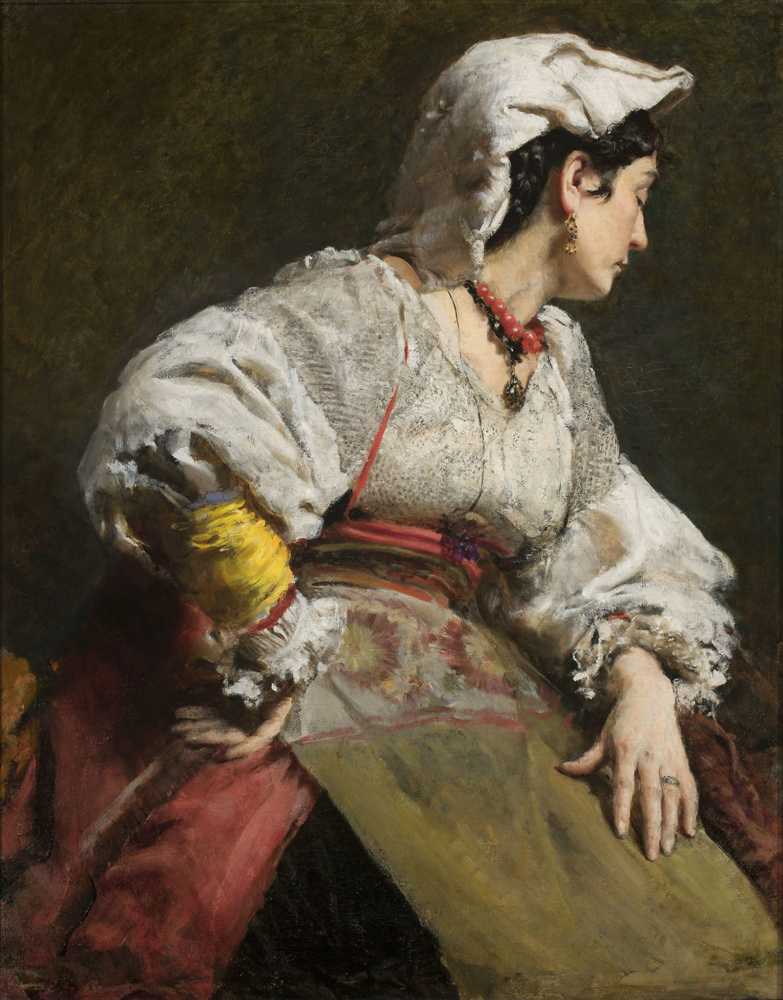 Study of an Italian woman (1876) - Leon Wyczółkowski
