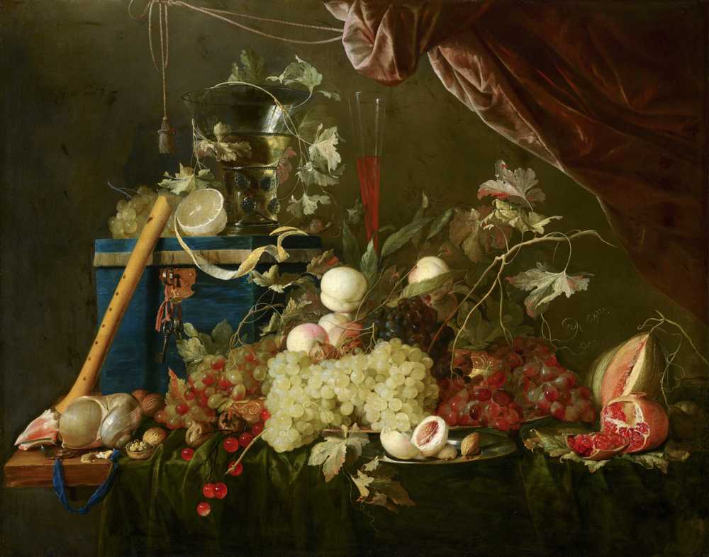 Sumptuous Fruit Still Life with Jewellery Box (c. 1650 - 1655) - Heem