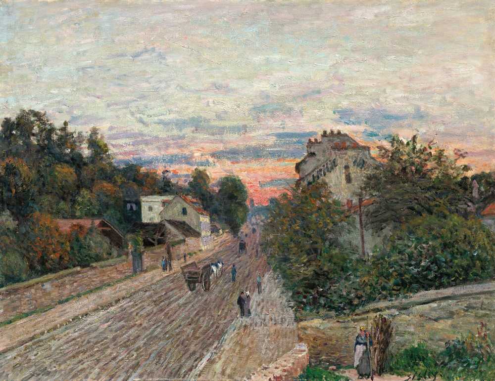 Sunset, The Road From Versailles To Chavilles (1879) - Alfred Sisley