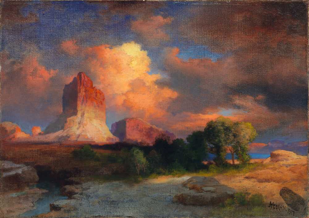 Sunset Cloud, Green River, Wyoming (1917) - Thomas Moran