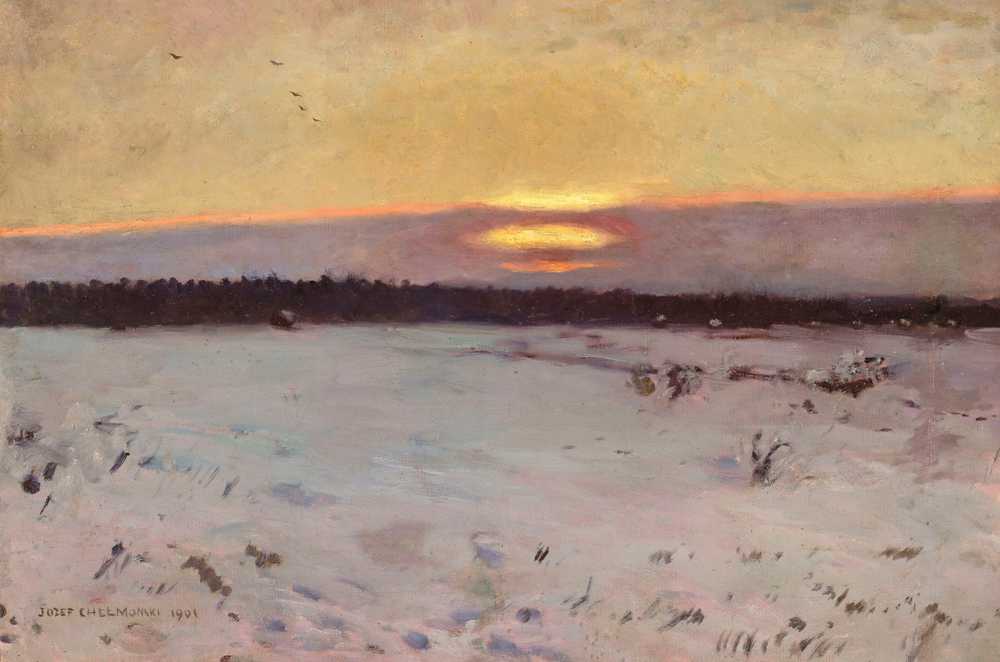 Sunset in winter (1901) - Józef Chełmoński