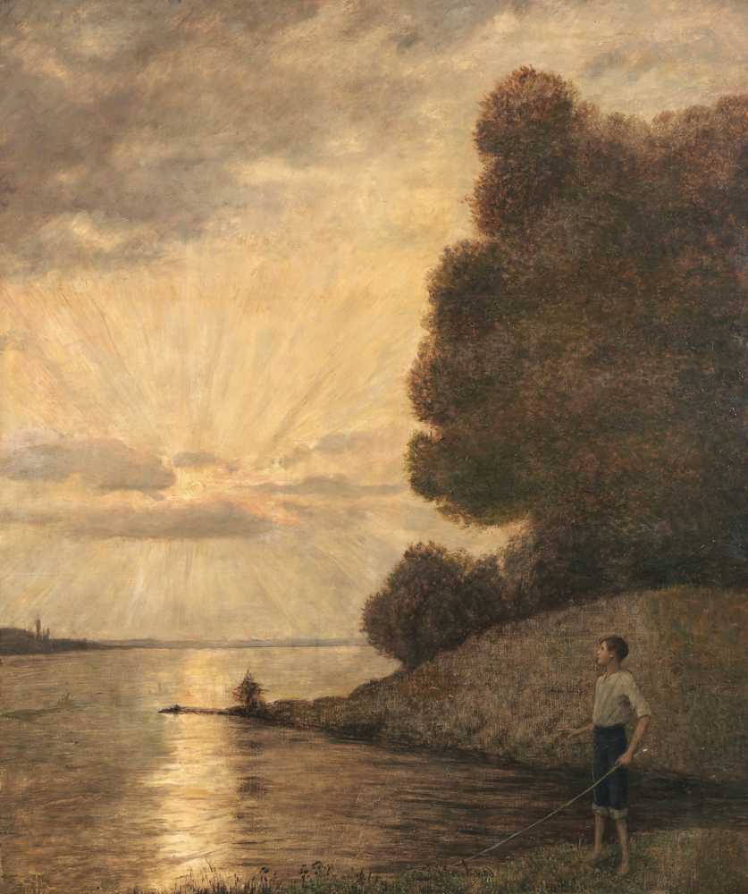 Sunset on the Upper Rhine (1916) - Hans Thoma