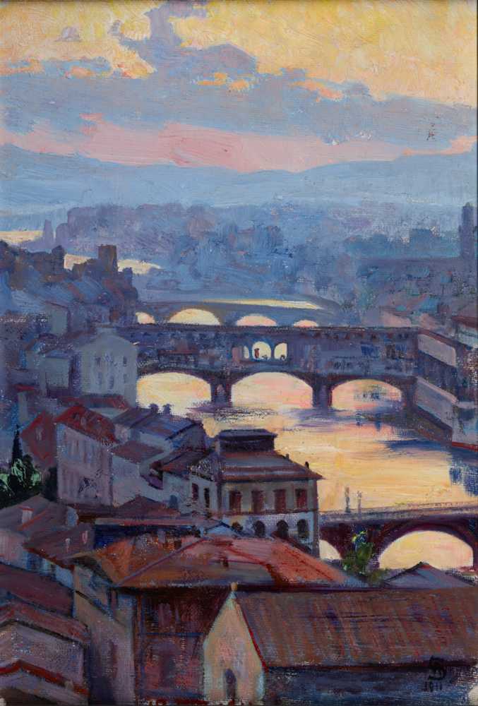 Sunset over Arno (1911) - Ambroży Sabatowski