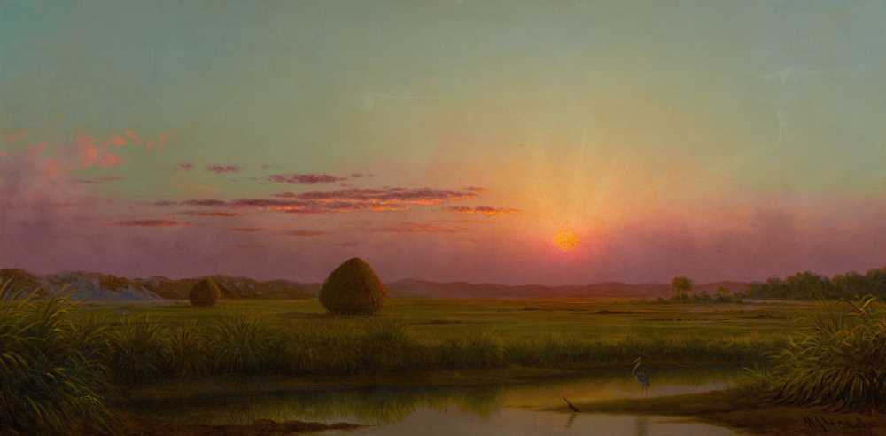 Sunset over the Marsh (c. 1876-82) - Martin Johnson Heade