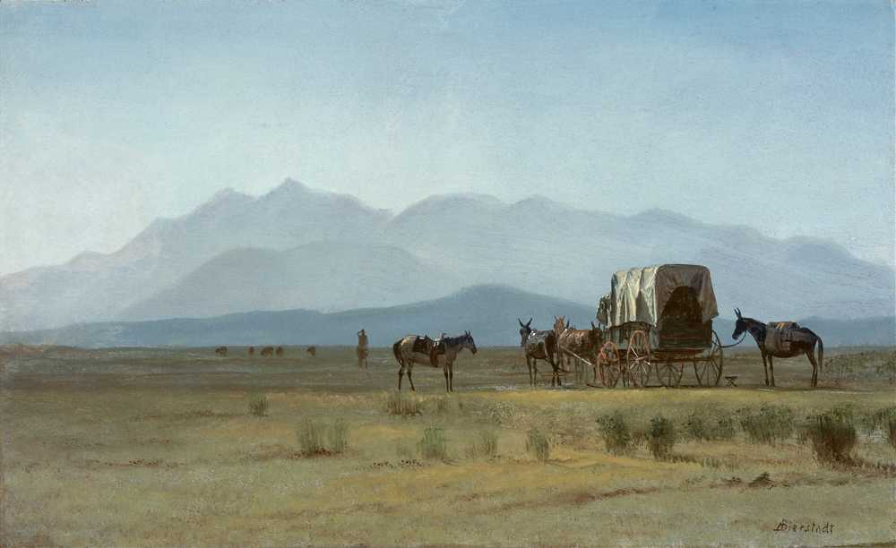 Surveyor’s Wagon in the Rockies - Albert Bierstadt