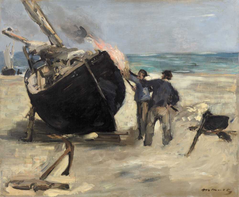 Tarring the Boat (Le Bateau goudronne) (1873) - Edouard Manet