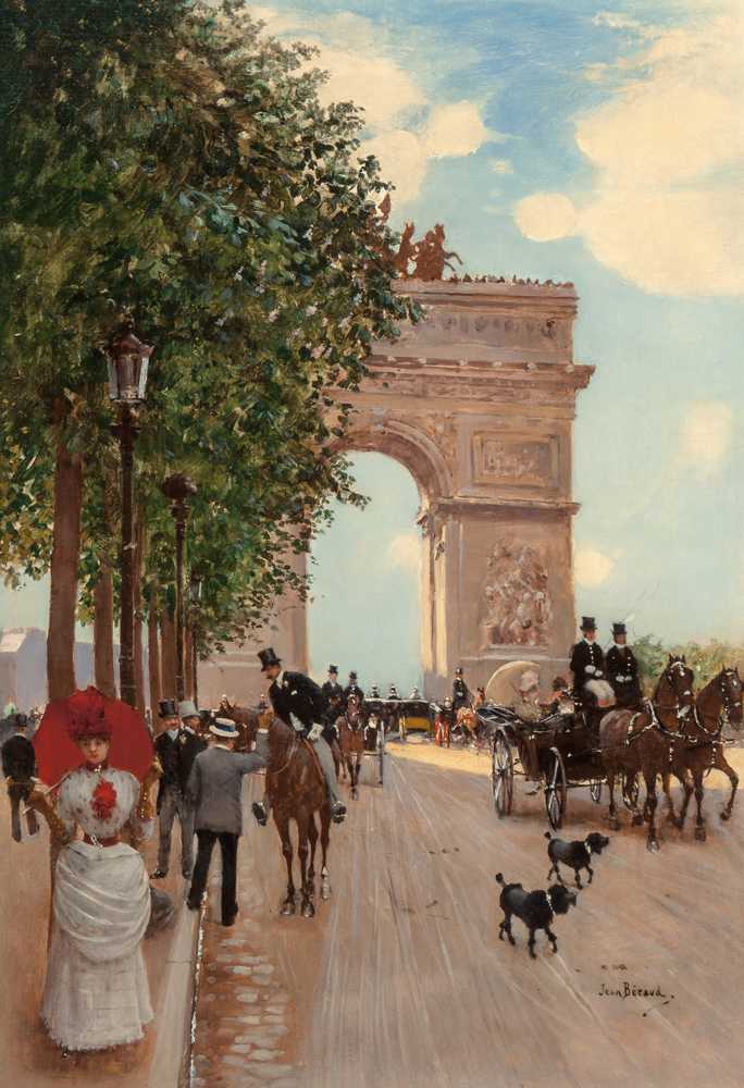 The Arc de Triomphe, Champs-Elysees (circa 1882-85) - Jean Beraud