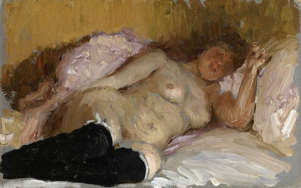 The Artist’s Wife Natalia Nordman Sleeping - Ilja Jefimowicz Repin