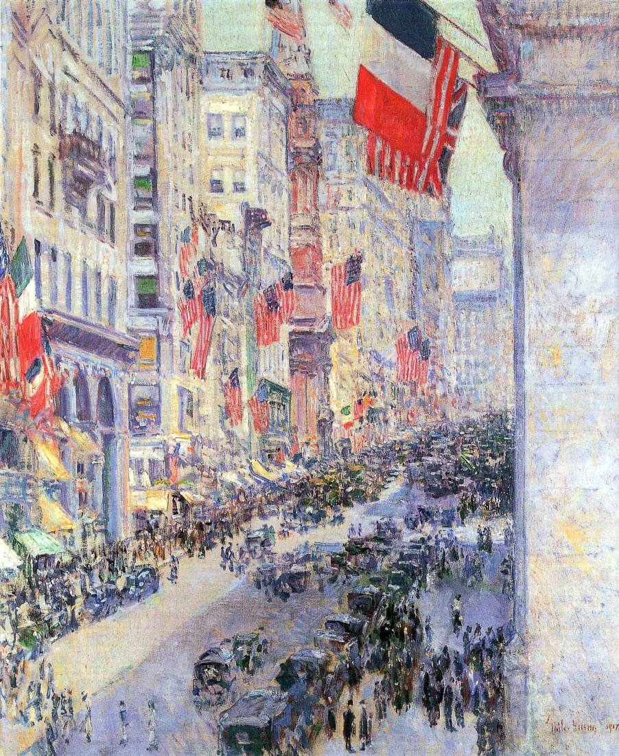 The avenue along 34th Street, May 1917 - Hassam