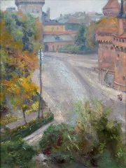 The Barbican and the Floriańska Street – View from Zacisze Stre... - Wyspiański