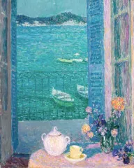 The Bouquet At The Window, Villefranche-Sur-Mer (1928) - Henri Le Sidaner
