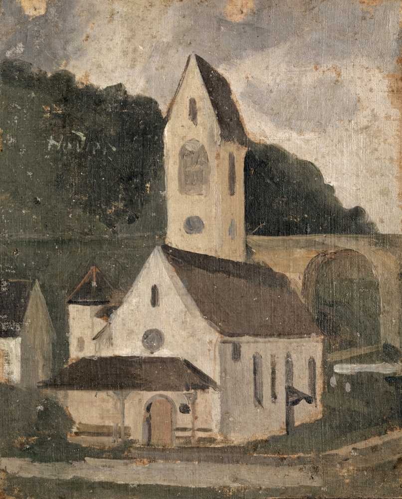 The Church Of Rumlingen (1875) - Ferdinand Hodler