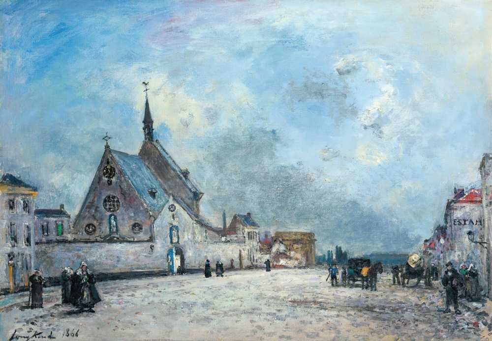 The Church Square (1866) - Johan Barthold Jongkind