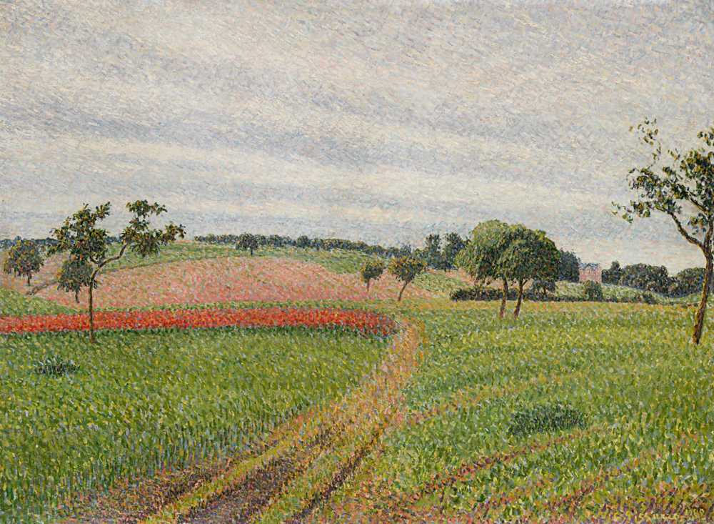 The Coteaux de Thierceville, gray weather (1888) - Camille Pissarro