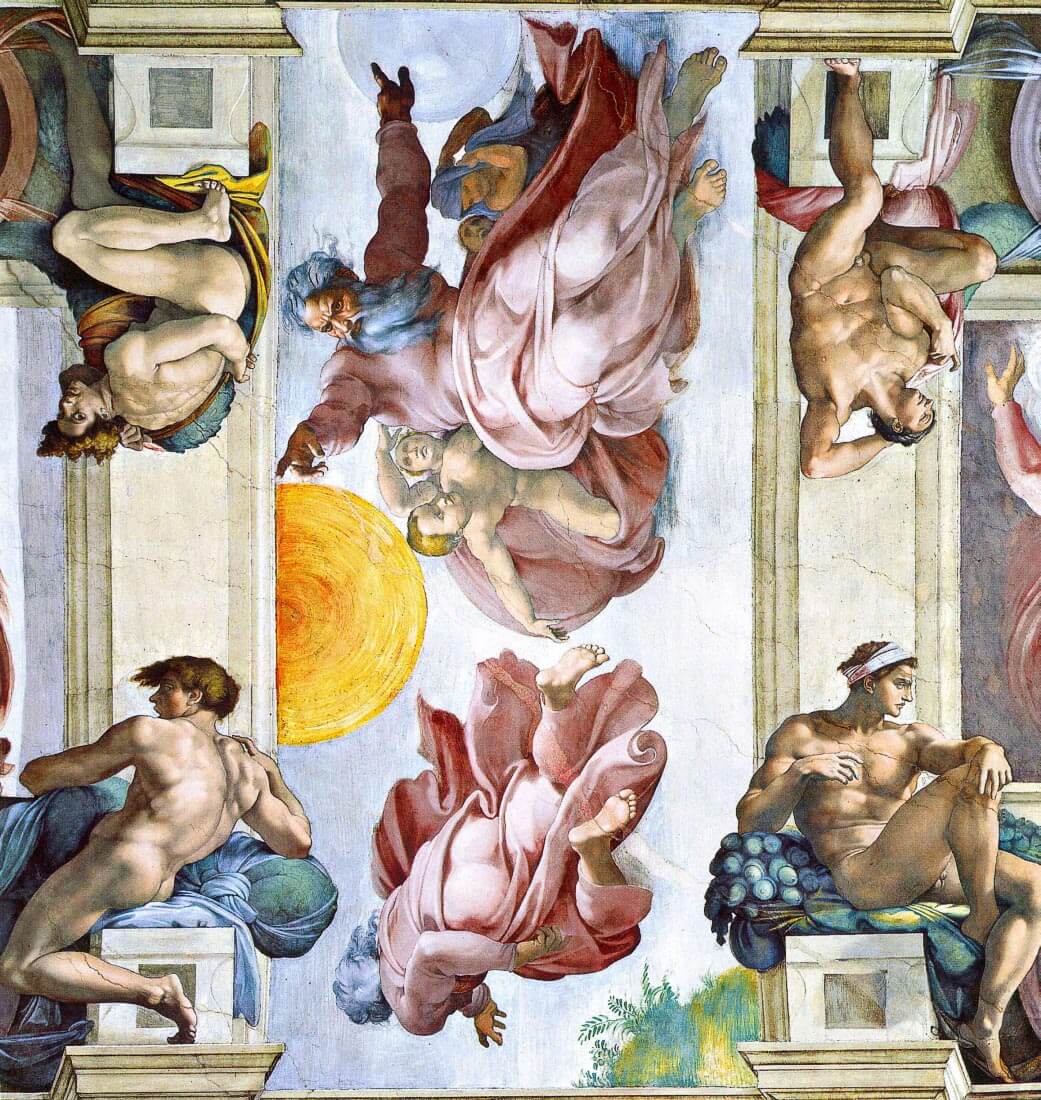 The creation of sun, moon and stars - Michelangelo