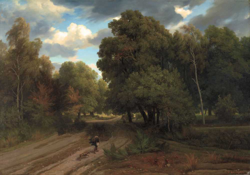 The Crossroads of the Eagle’s Nest, Fontainebleau Forest (1843-1... - Daubigny