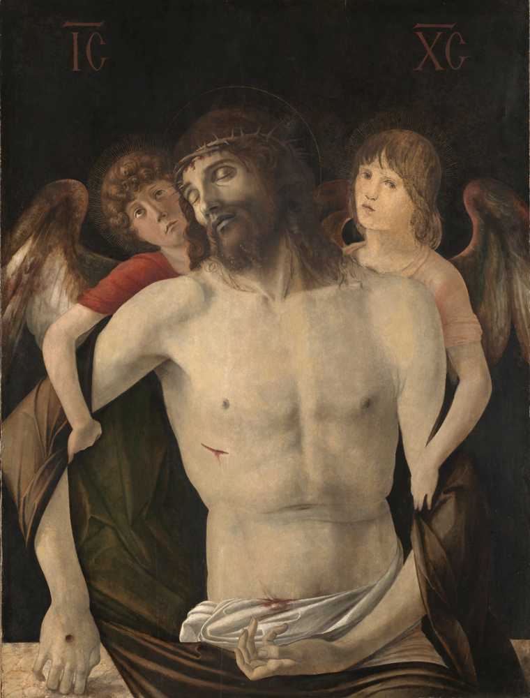 The Dead Christ supported by Two Angels - Giovanni Bellini