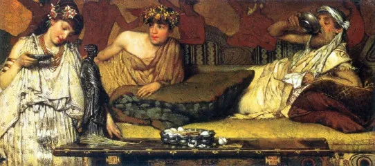 The dinner (Greek), detail - Alma-Tadema