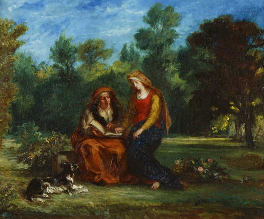 The Education Of The Virgin - Ferdinand Victor Eugene Delacroix