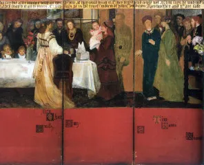 The family picture of Epps, panels 4-6 - Alma-Tadema