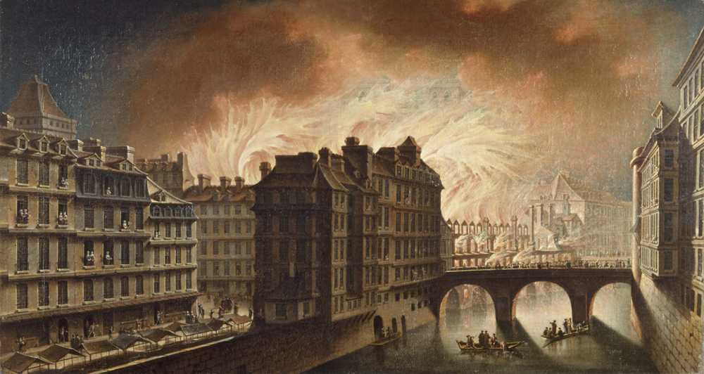 The fire at the Hotel-Dieu in 1772 (1772) - Nicolas Jean Baptiste Raguenet