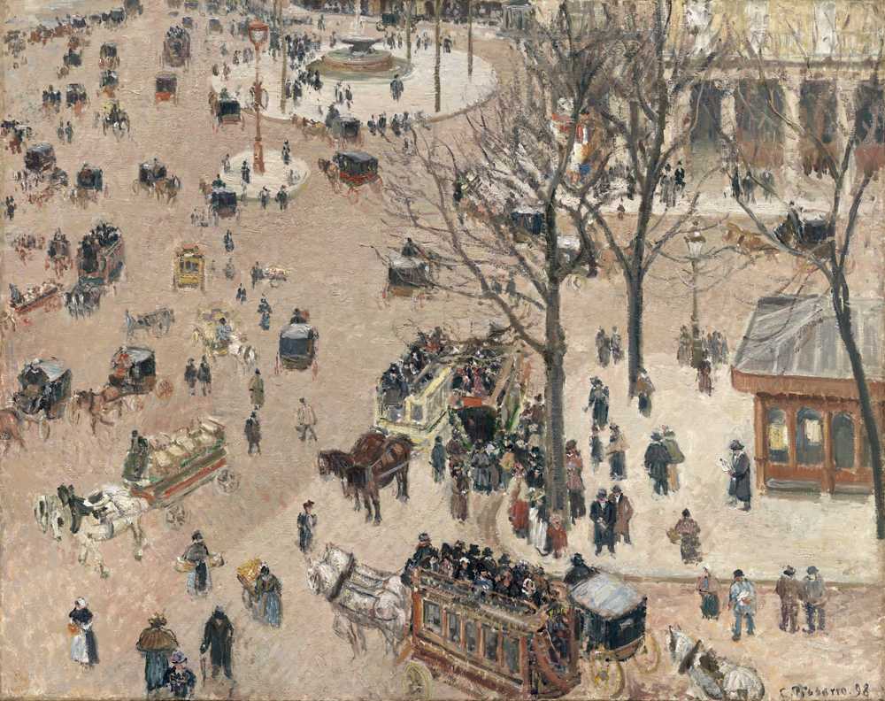 The French Theater Square (1898) - Camille Pissarro