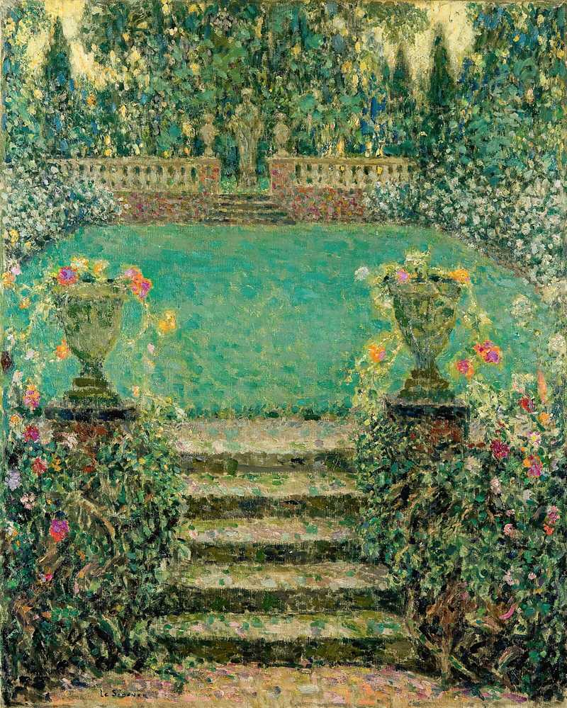 The Garden Steps, Gerberoy (1931) - Henri Le Sidaner