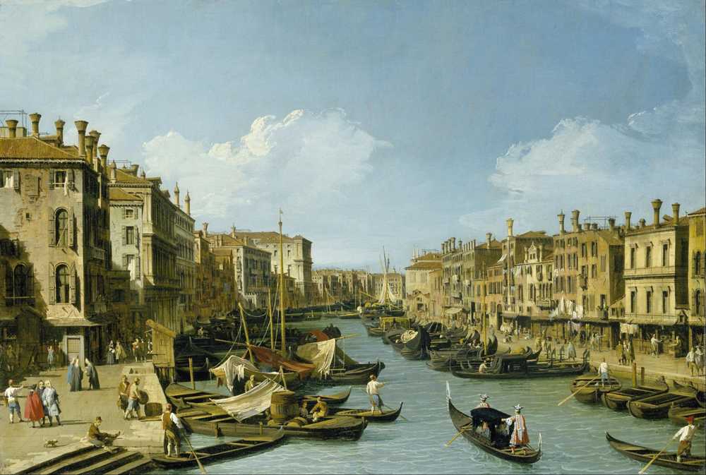 The Grand Canal near the Rialto Bridge, Venice (1728-1732) - Canaletto