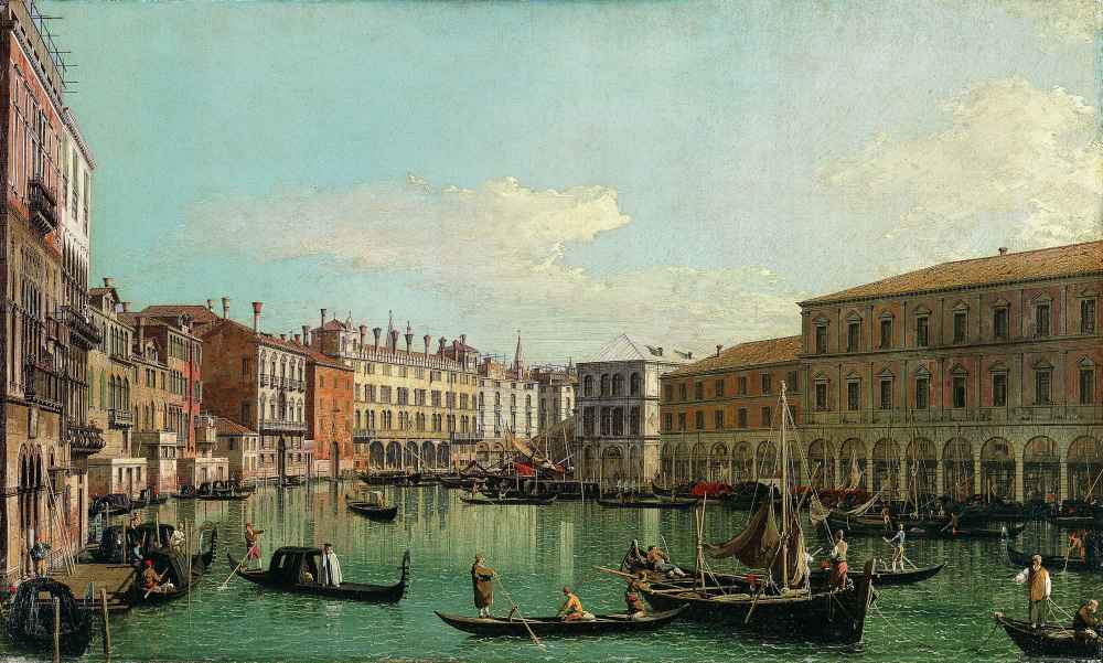 The Grand Canal, Venice, Looking South toward the Rialto Bridge - Cana