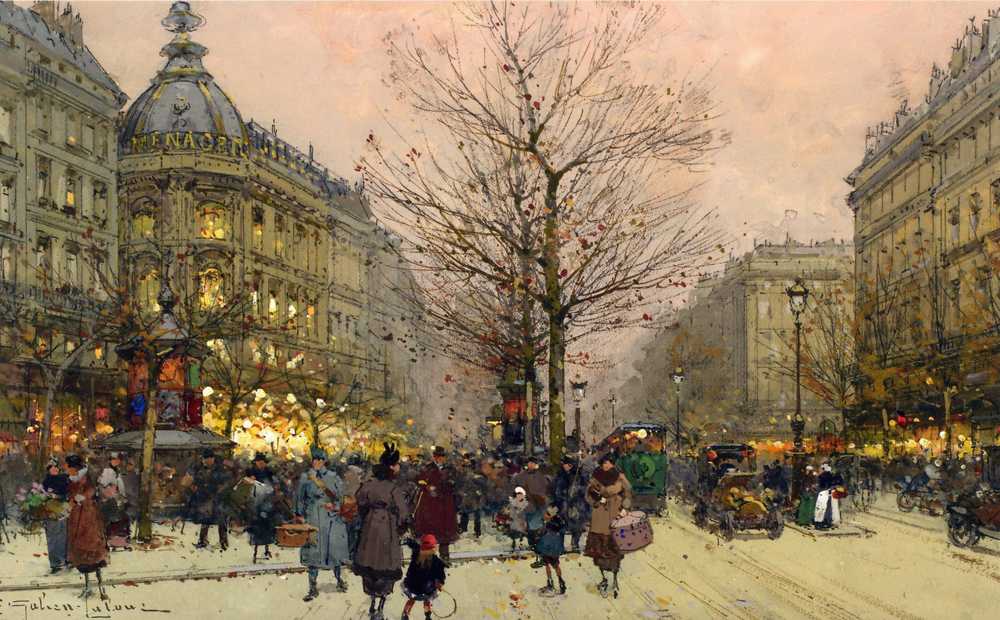 The Grands Boulevards, Paris - Eugene Galien-Laloue