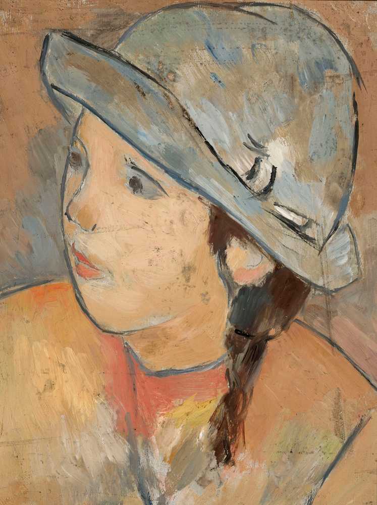 The Head of a Girl in a Blue Hat (1922) - Tadeusz Makowski