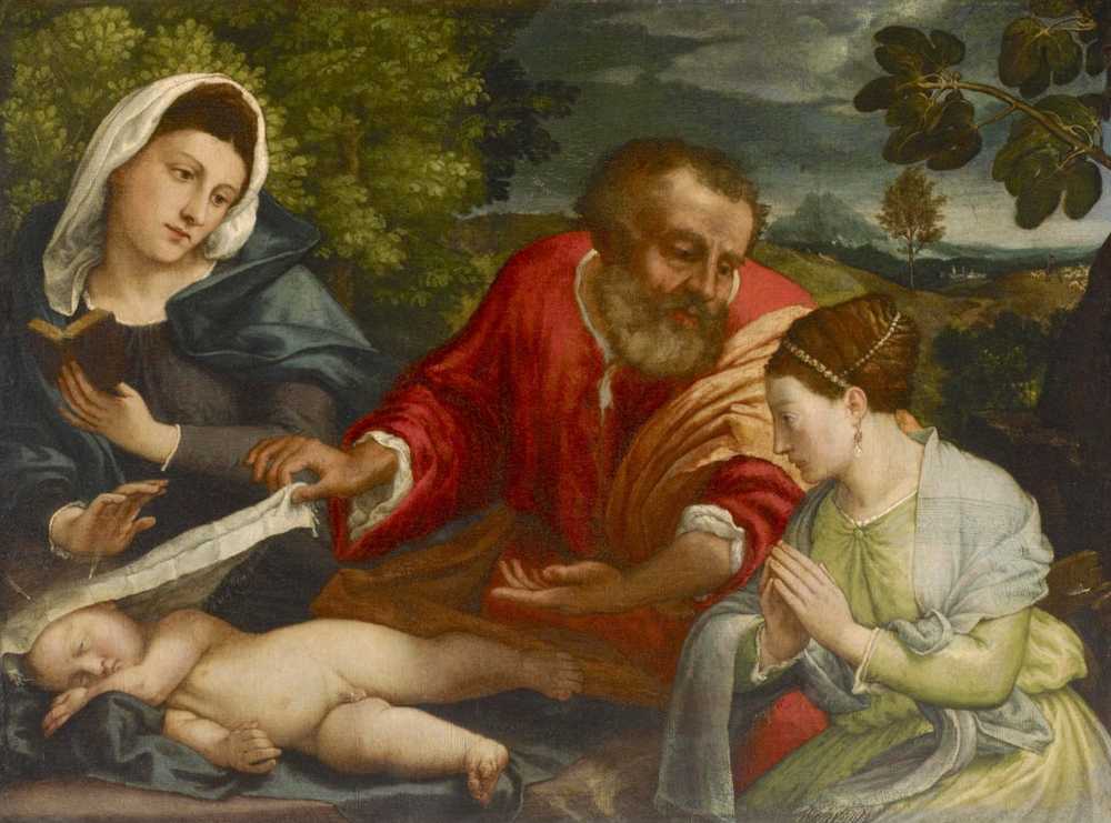 The Holy Family with a Donatrix as Saint Catherine of Alexandria - Lotto