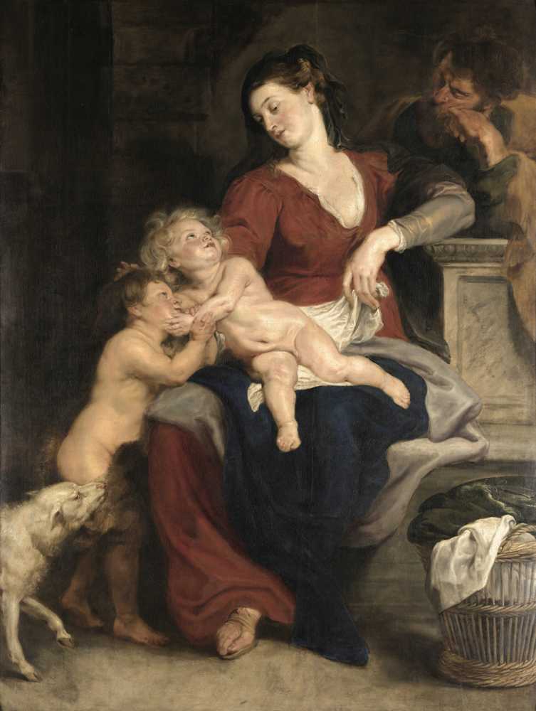 The Holy Family with the basket by Rubens - Peter Paul Rubens