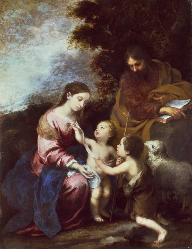 The Holy Family with the Infant Baptist (1670) - Murillo