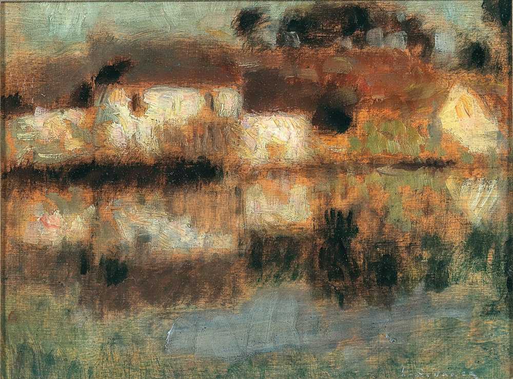 The Houses on the Water, Berneval or the Canal – Moonlight (1903) - Sidaner