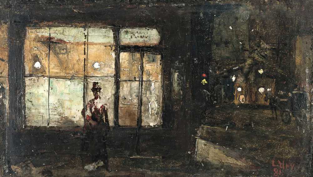 The Illuminated Shop Window At Night (1881) - Lesser Ury