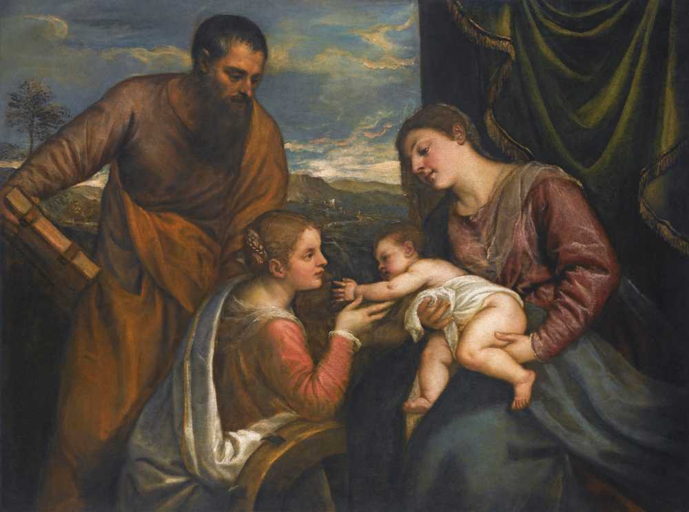 The Madonna And Child With Saints Luke And Catherine Of Alexandria - Titian